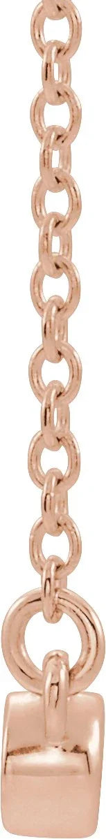 14K Rose Lab-Grown Emerald Bezel-Set Bar 16" Necklace 86840:6027:P