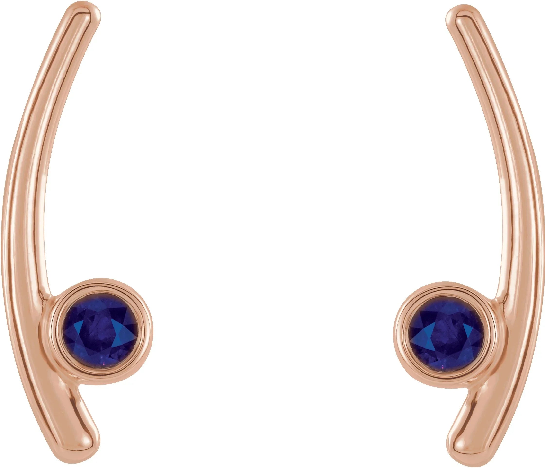 14K Rose Lab-Grown Alexandrite Ear Climbers 86861:635:P