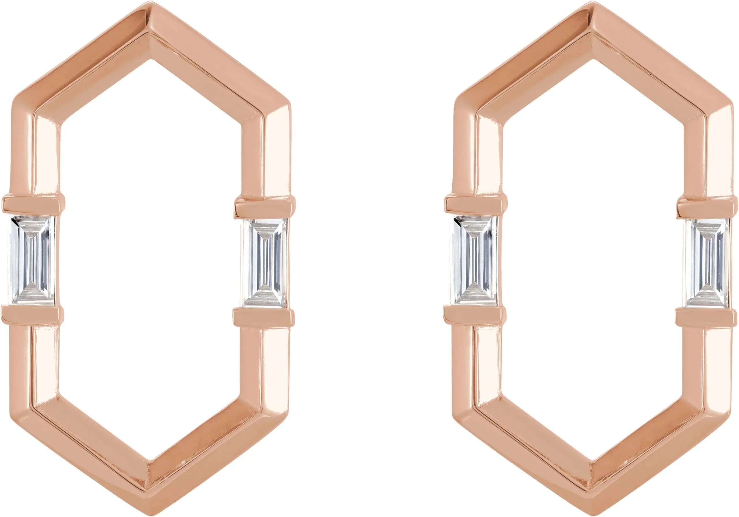 Geometric Diamond Earrings | Rose Geometric Earrings | Yumna Jewelers
