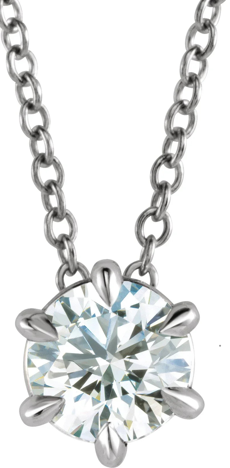 14K Rose 1/4 CT Natural Diamond Solitaire 16-18" Necklace 87126:6051:P