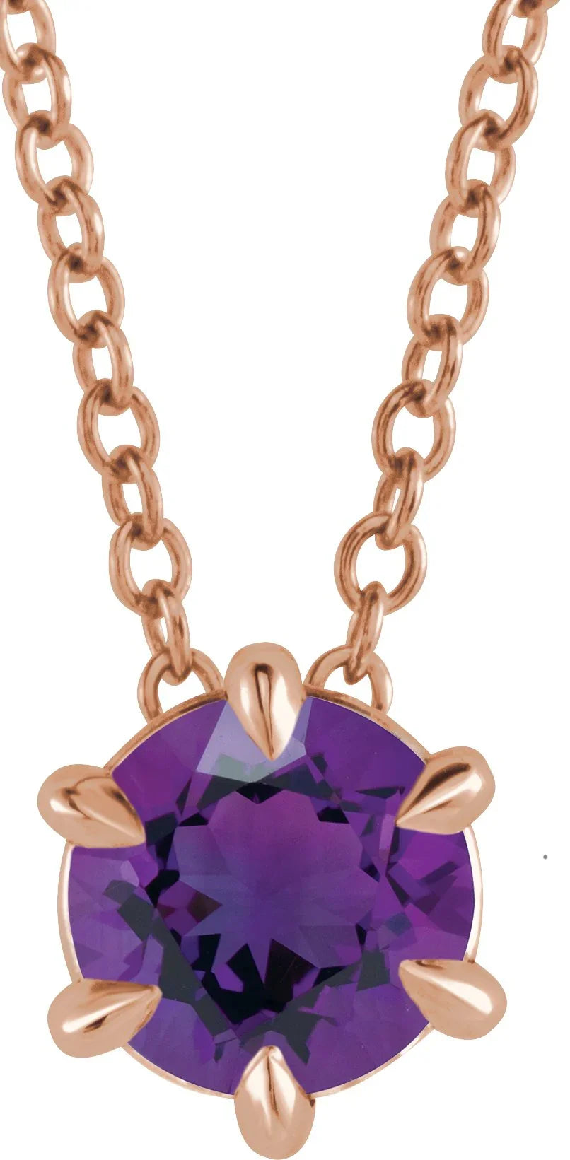 Natural Amethyst Solitaire Necklace | Yumna Jewelers