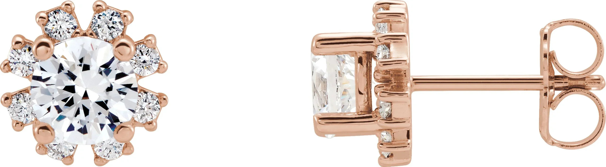 Round Shaped Diamond Earrings | Yumna Jewelers