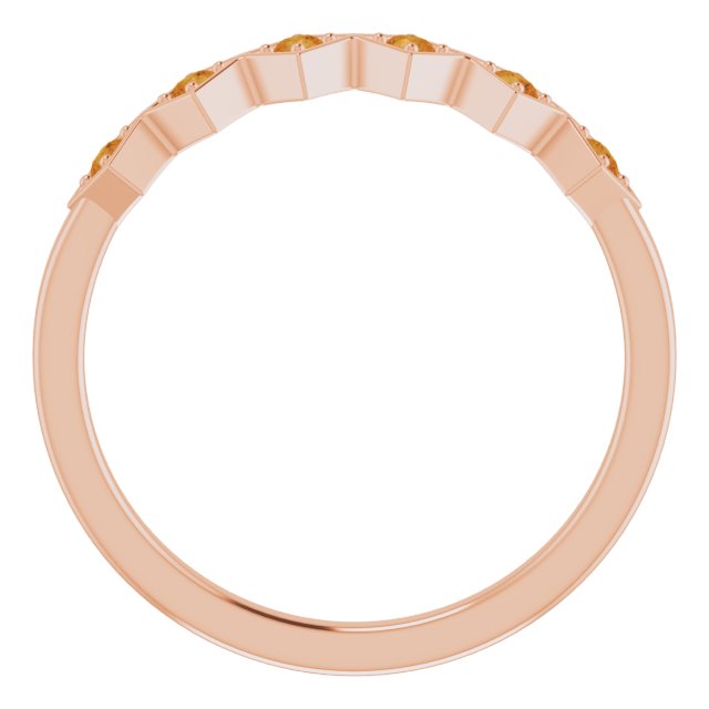 14K Rose Natural Citrine Stackable Ring 71888:662:P