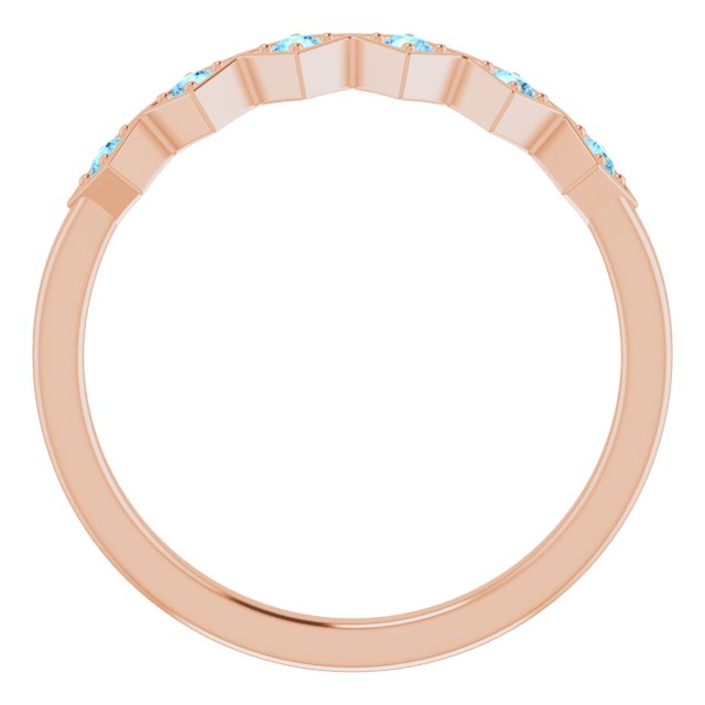 14K Rose Natural Aquamarine Stackable Ring 71888:617:P