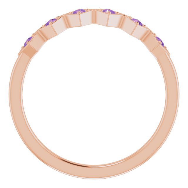 14K Rose Natural Amethyst Stackable Ring 71888:612:P