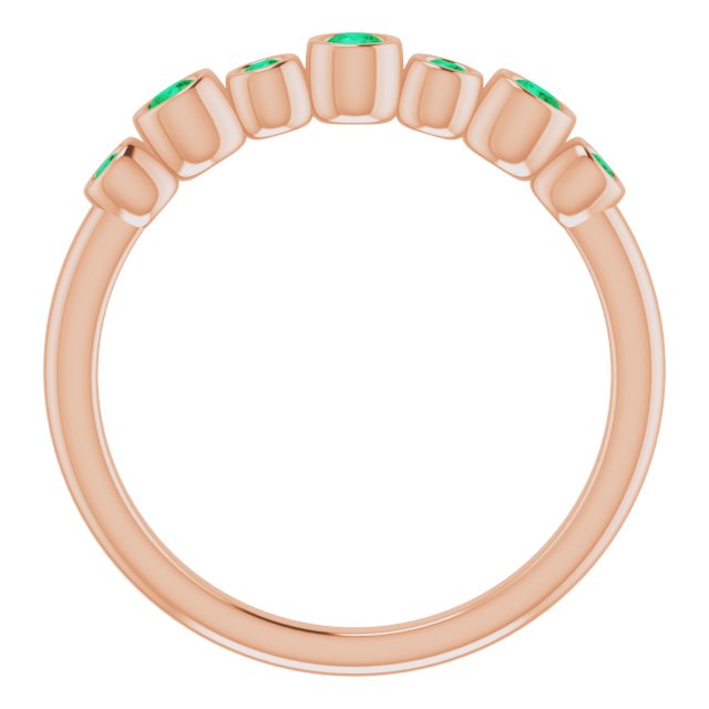 14K Rose Natural Emerald Bezel-Set Ring 71844:627:P