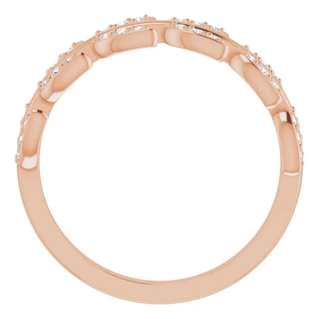 14K Rose 1/4 CTW Natural Diamond Leaf Ring 123035:602:P