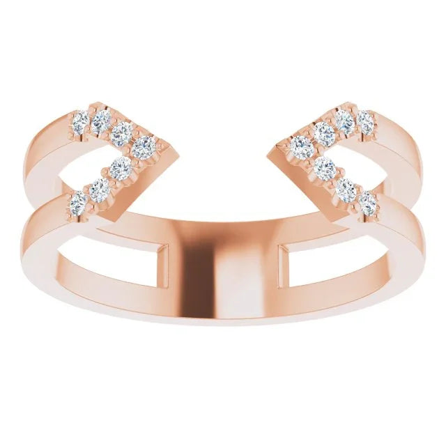 14K Rose 1/8 CTW Natural Diamond Geometric Ring 122922:604:P