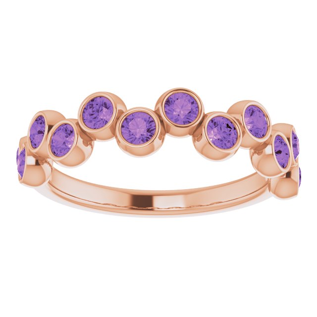14K Rose Natural Amethyst Bezel-Set Ring 71894:612:P