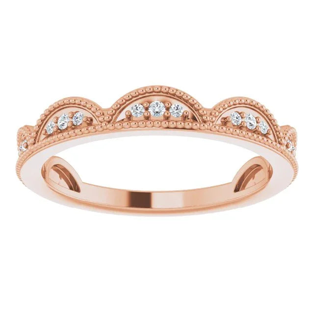 14K Rose 1/8 CTW Natural Diamond Stackable Ring 123087:602:P