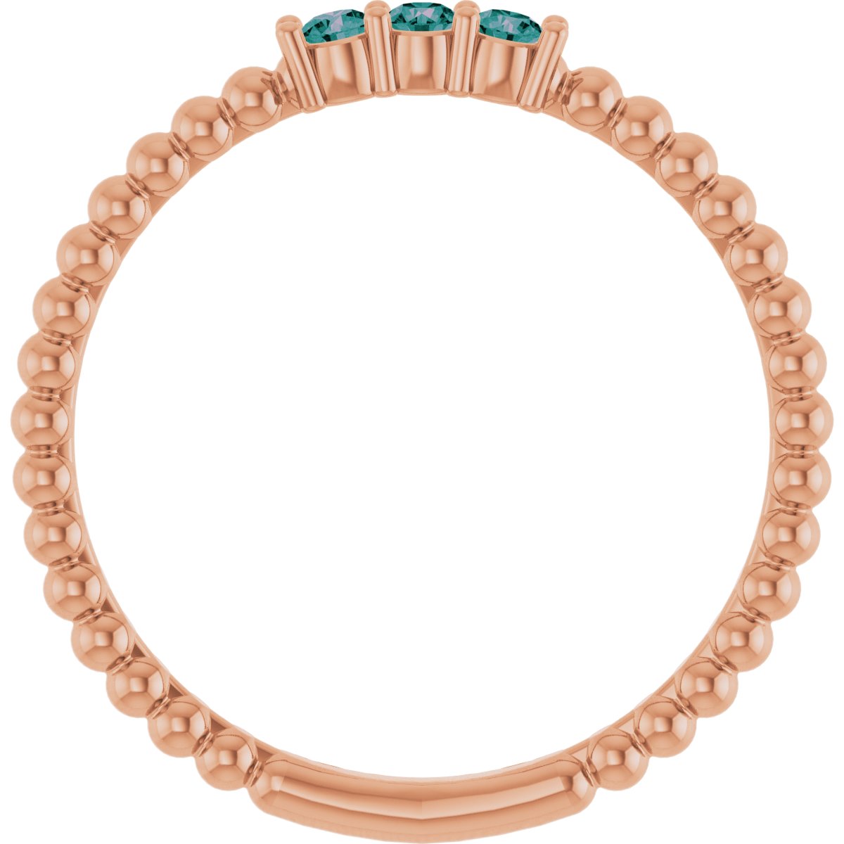 14K Rose Natural Alexandrite Beaded Ring 123113:632:P