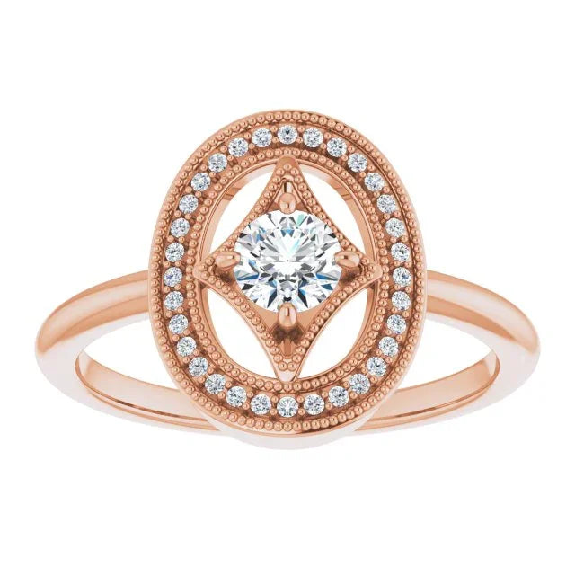 14K Rose Diamond Ring | Yumna Jewelers