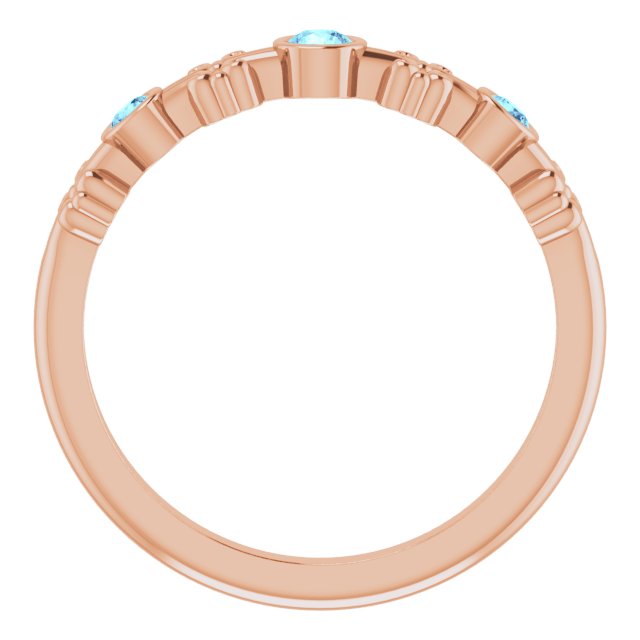 14K Rose Natural Aquamarine Bezel-Set Ring 71924:602:P