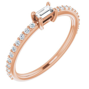 Straight Baguette Diamond Ring | Yumna Jewelers