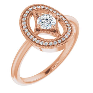 14K Rose Diamond Ring | Yumna Jewelers