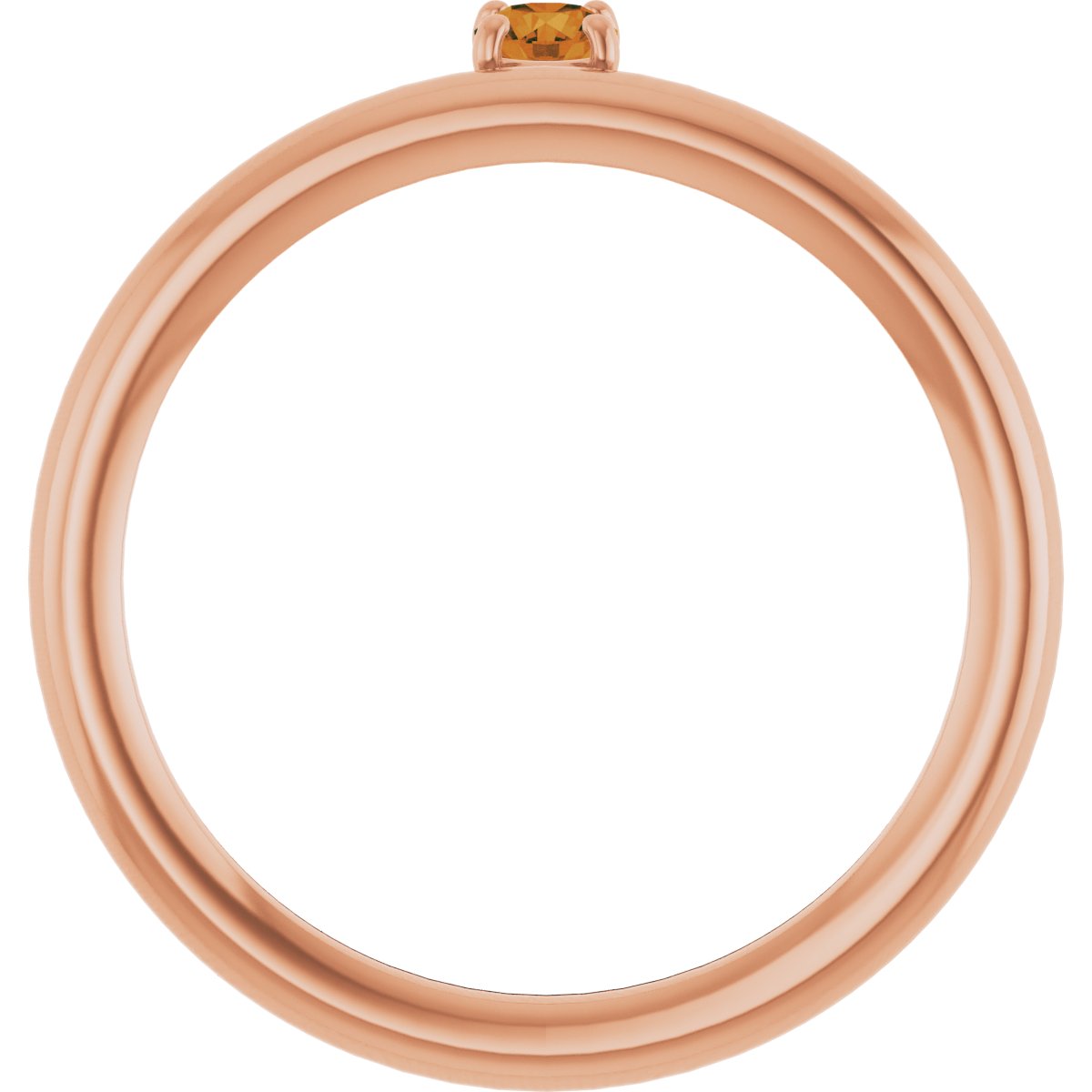 14K Rose Natural Citrine Stackable Ring 123286:60047:P