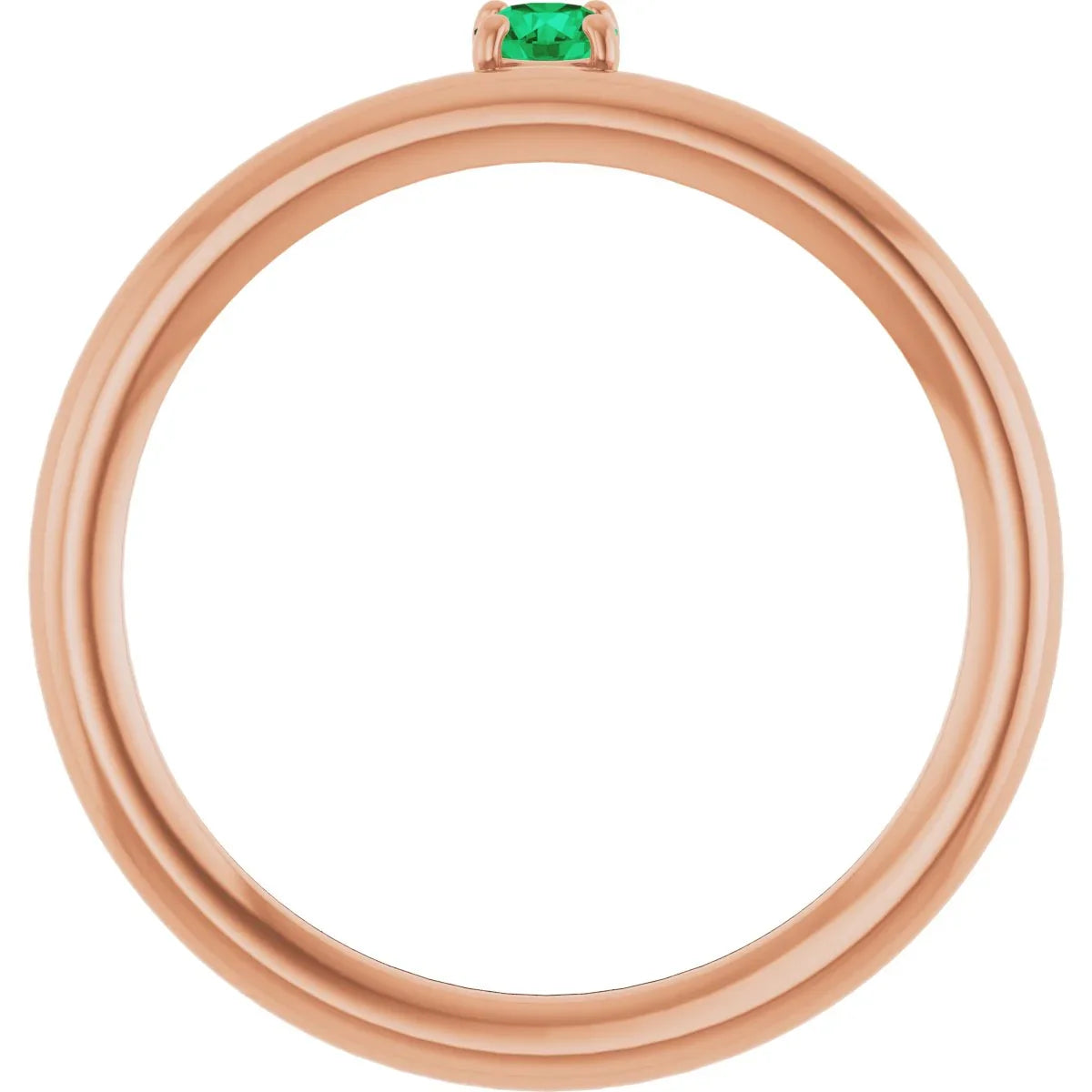 14K Rose Lab-Grown Emerald Stackable Ring 123286:60038:P