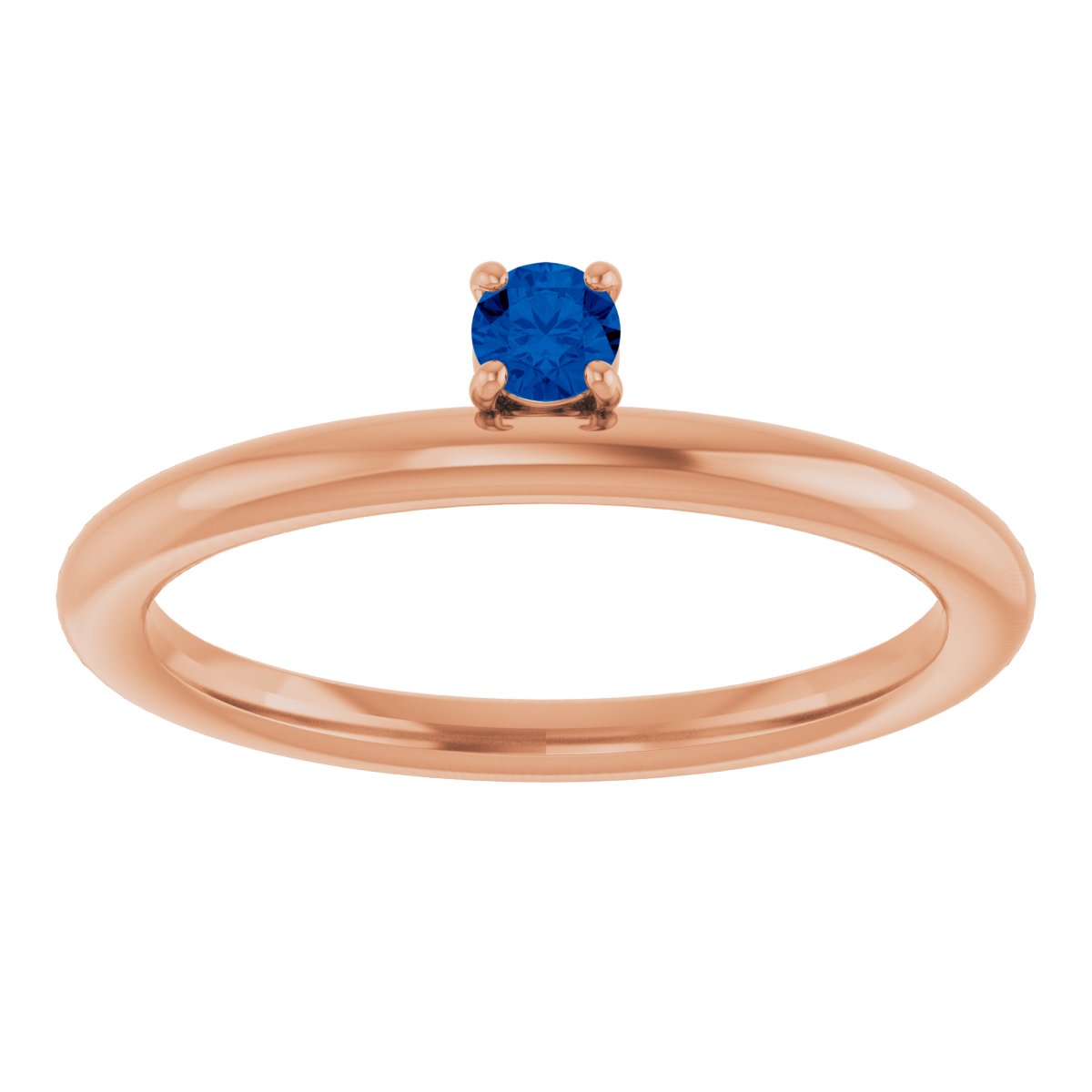 14K Rose Natural Blue Sapphire Stackable Ring 123286:60044:P