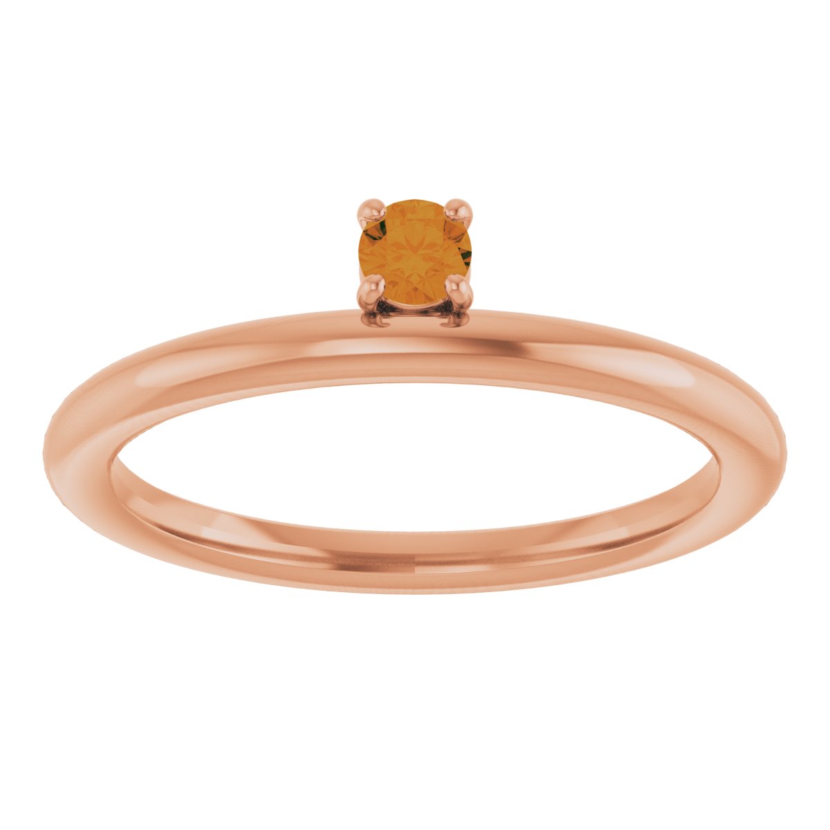 14K Rose Natural Citrine Stackable Ring 123286:60047:P
