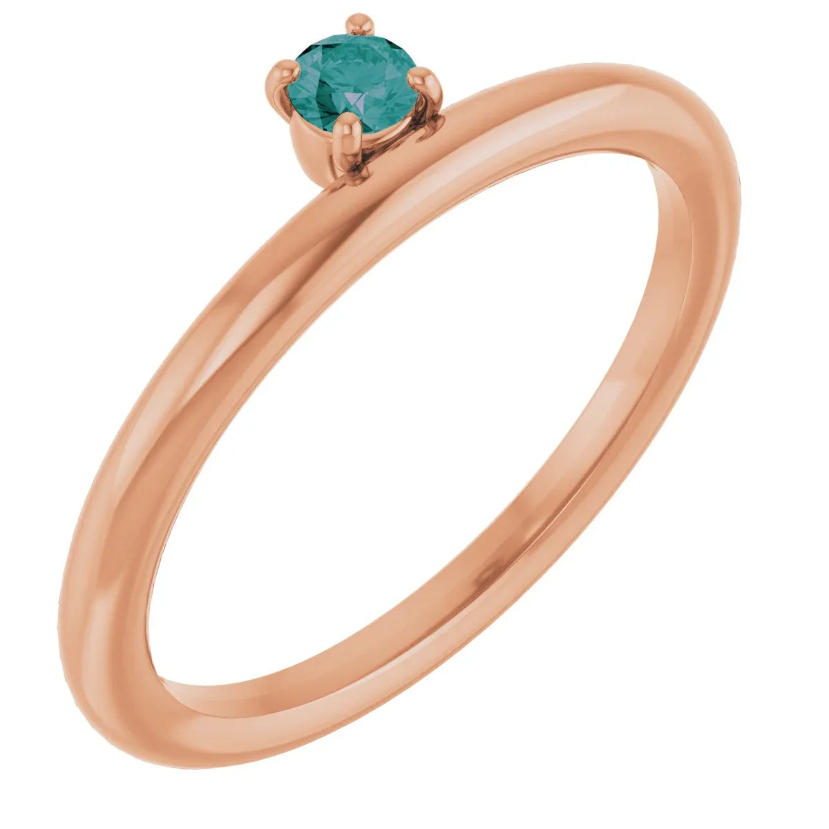 14K Rose Lab-Grown Alexandrite Stackable Ring 123286:60040:P