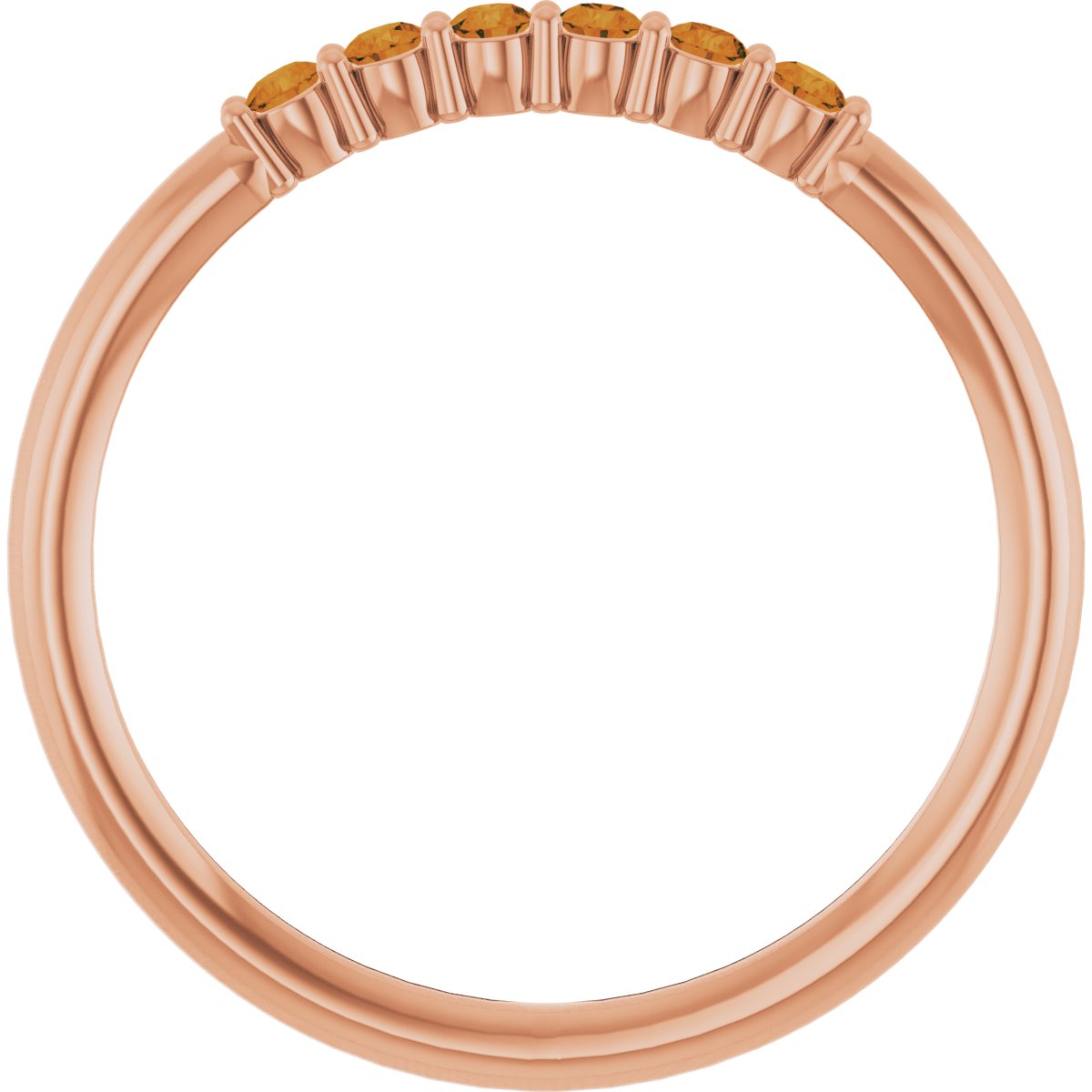 14K Rose Natural Citrine Stackable Ring 123288:642:P