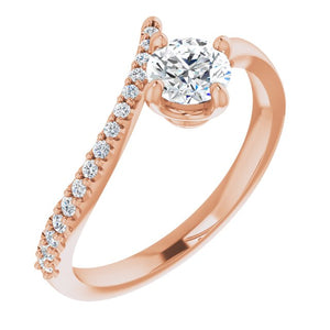 Diamond Bypass Ring | 14K Rose Bypass Ring | Yumna Jewelers