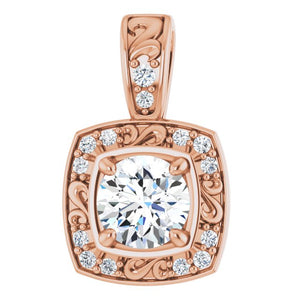 Square Rose Diamond Pendant | Yumna Jewelers