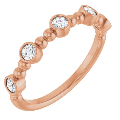 14K Rose Diamond Stackable Ring | Yumna Jewelers