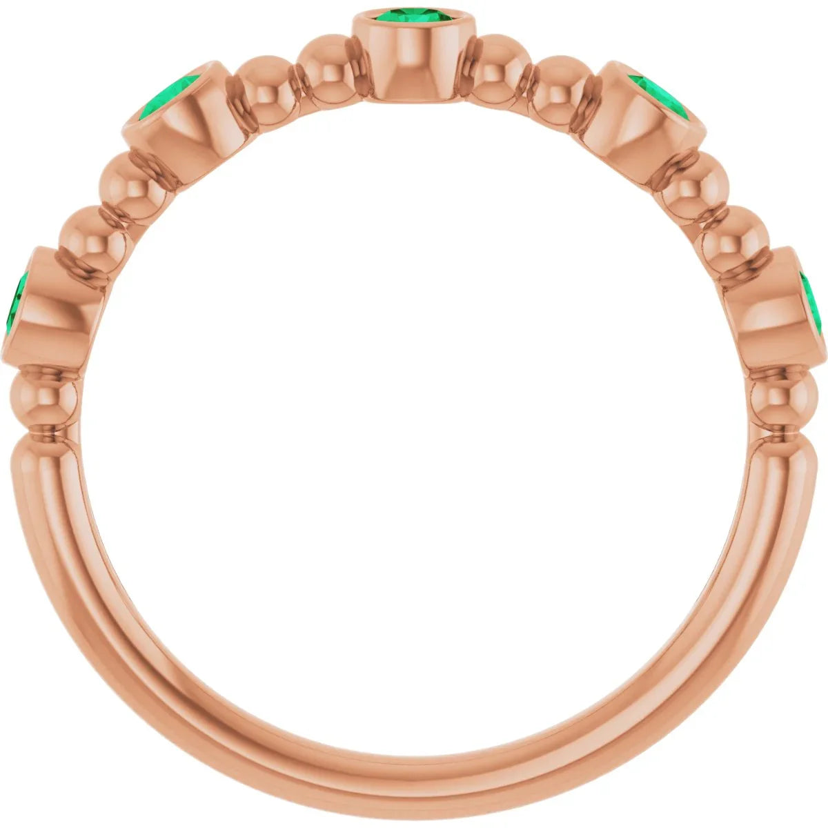 14K Rose Lab-Grown Emerald Stackable Ring 71991:632:P