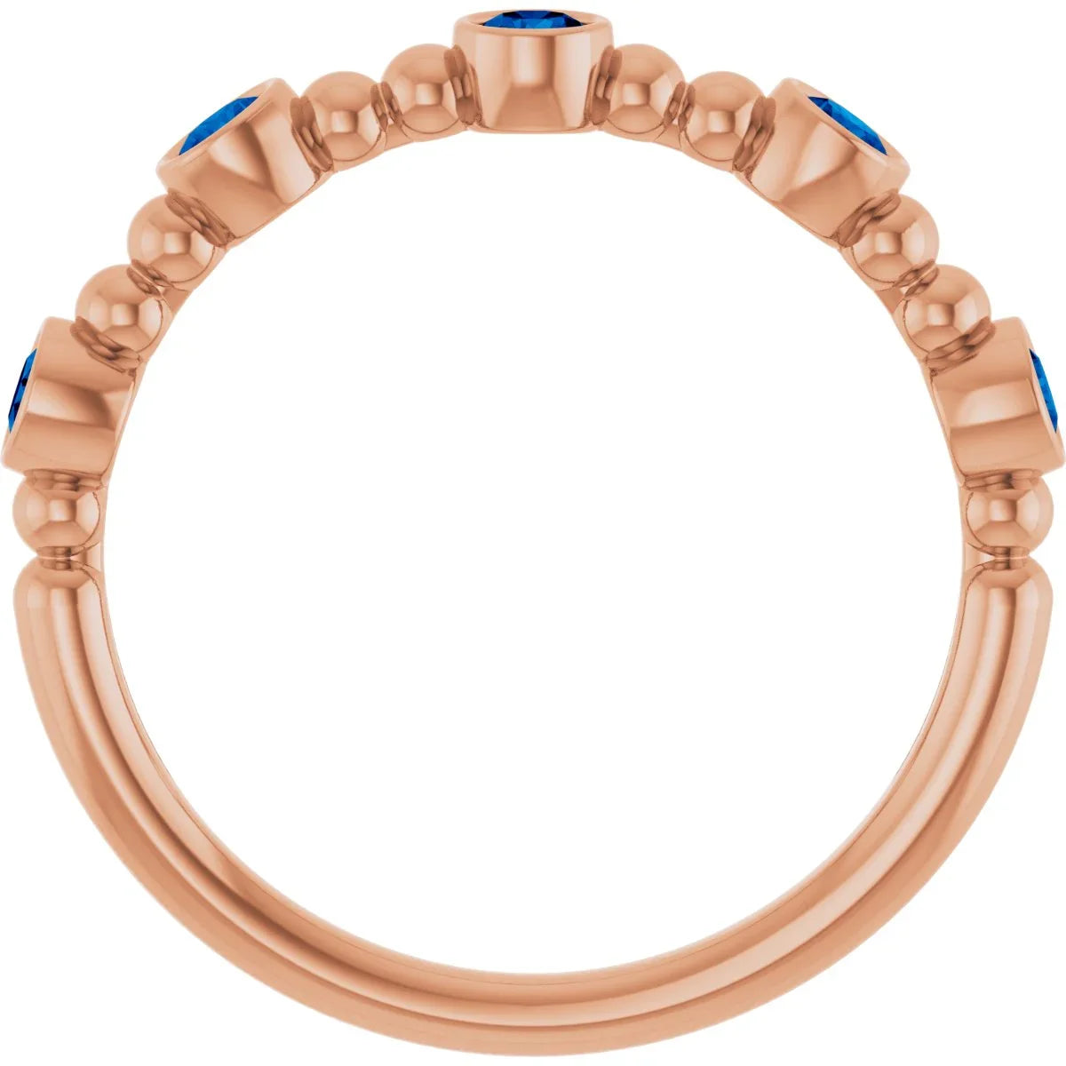 14K Rose Lab-Grown Blue Sapphire Stackable Ring 71991:662:P