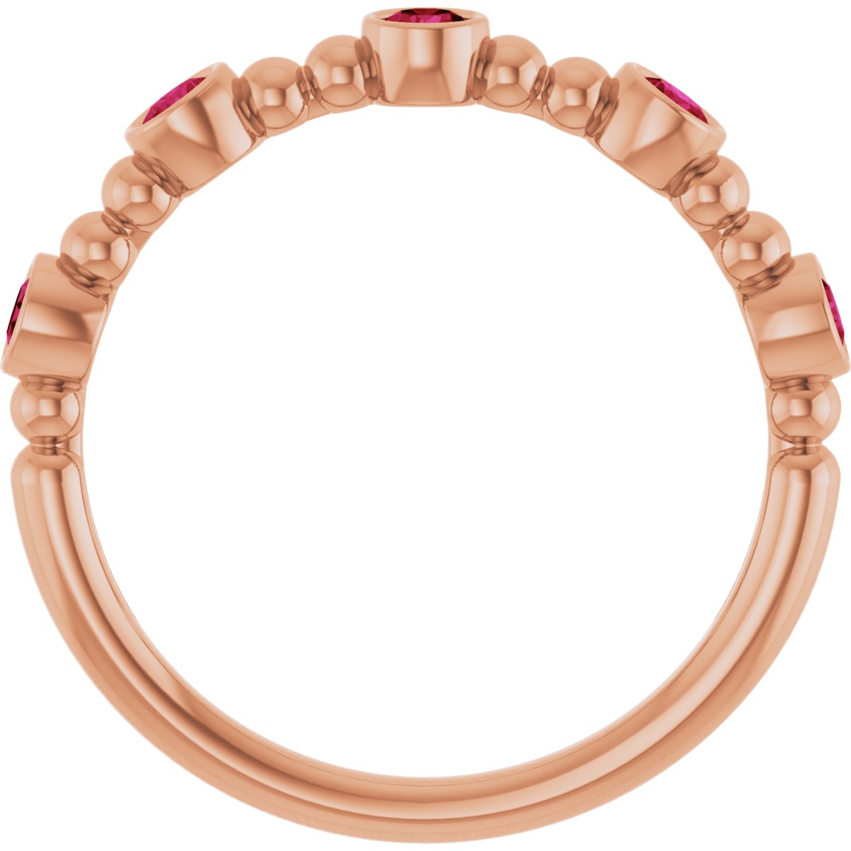 14K Rose Lab-Grown Ruby Stackable Ring 71991:652:P