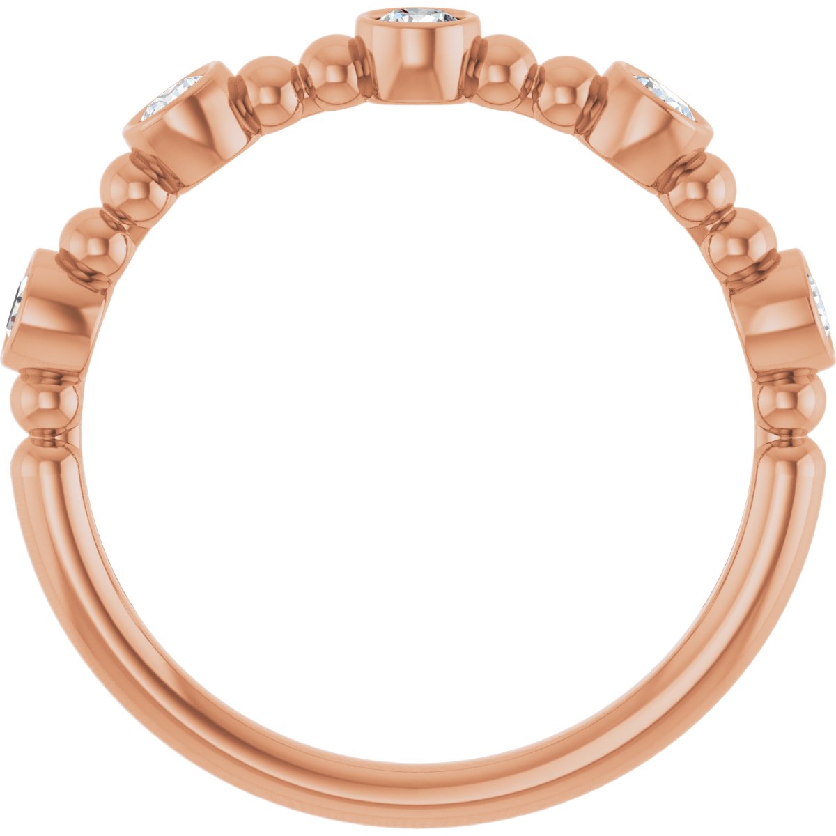 14K Rose Diamond Stackable Ring | Yumna Jewelers