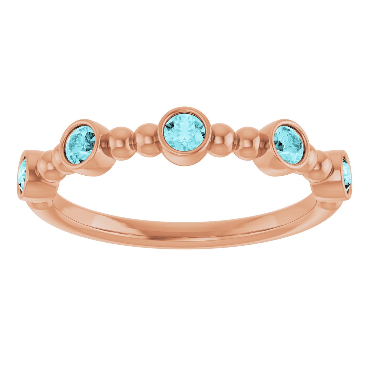 14K Rose Natural Blue Zircon Stackable Ring 71991:677:P