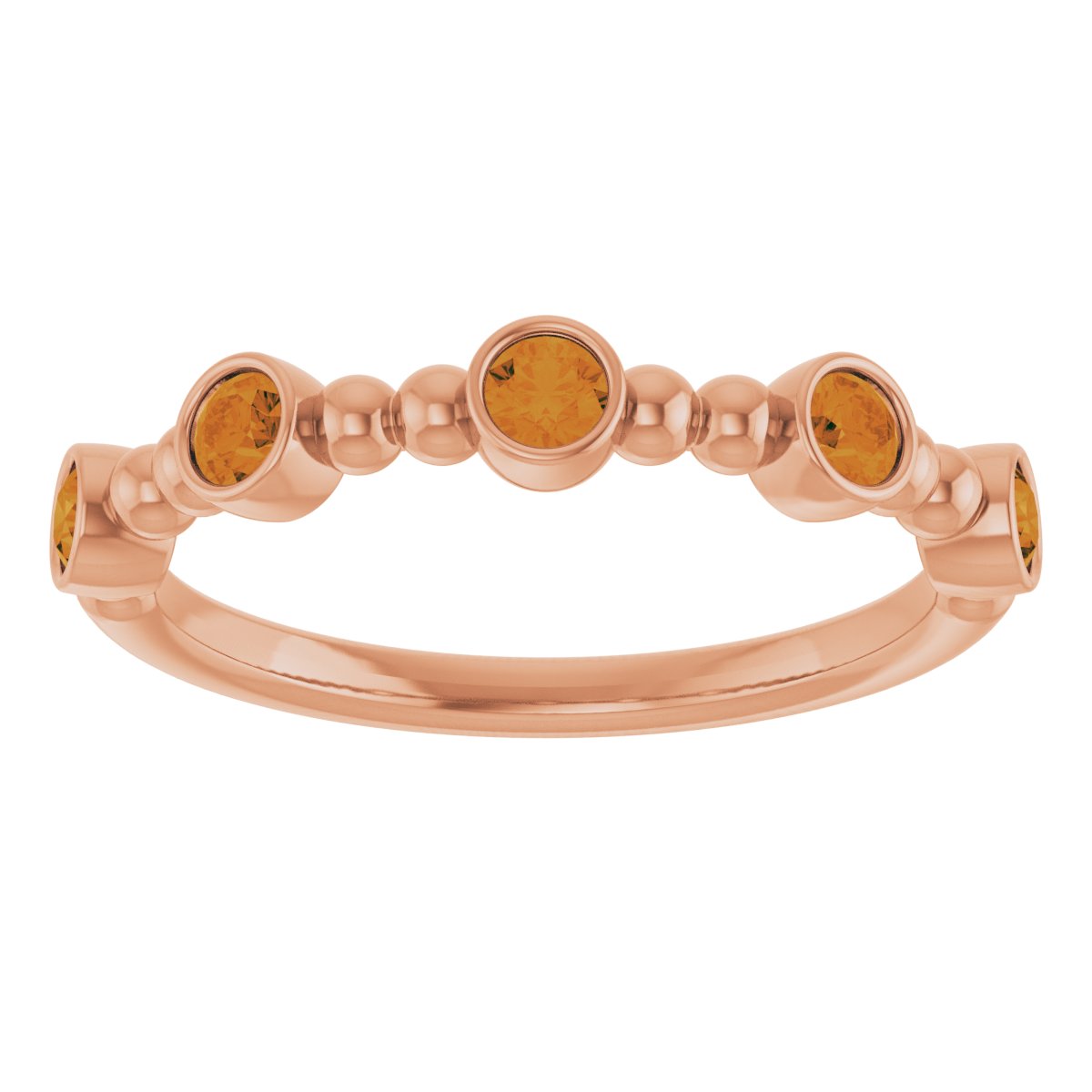 14K Rose Natural Citrine Stackable Ring 71991:672:P