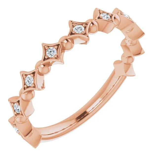 14K Rose 1/10 CTW Natural Diamond Stackable Ring 123547:602:P