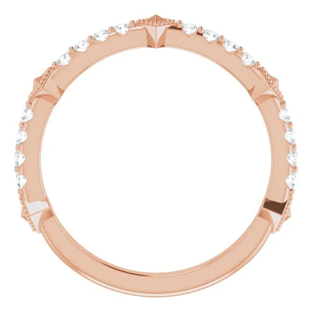 14K Rose 1/4 CTW Natural Diamond Stackable Ring 123592:602:P