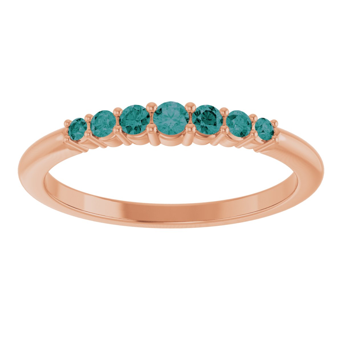 14K Rose Natural Alexandrite Stackable Ring 72022:623:P