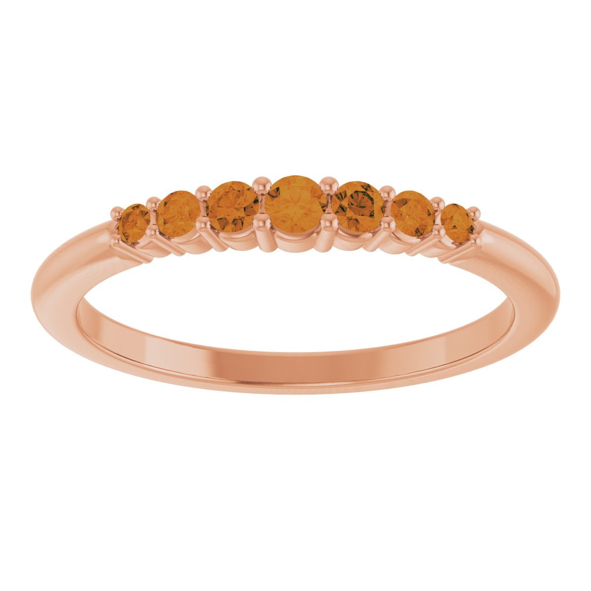 14K Rose Natural Citrine Stackable Ring 72022:628:P