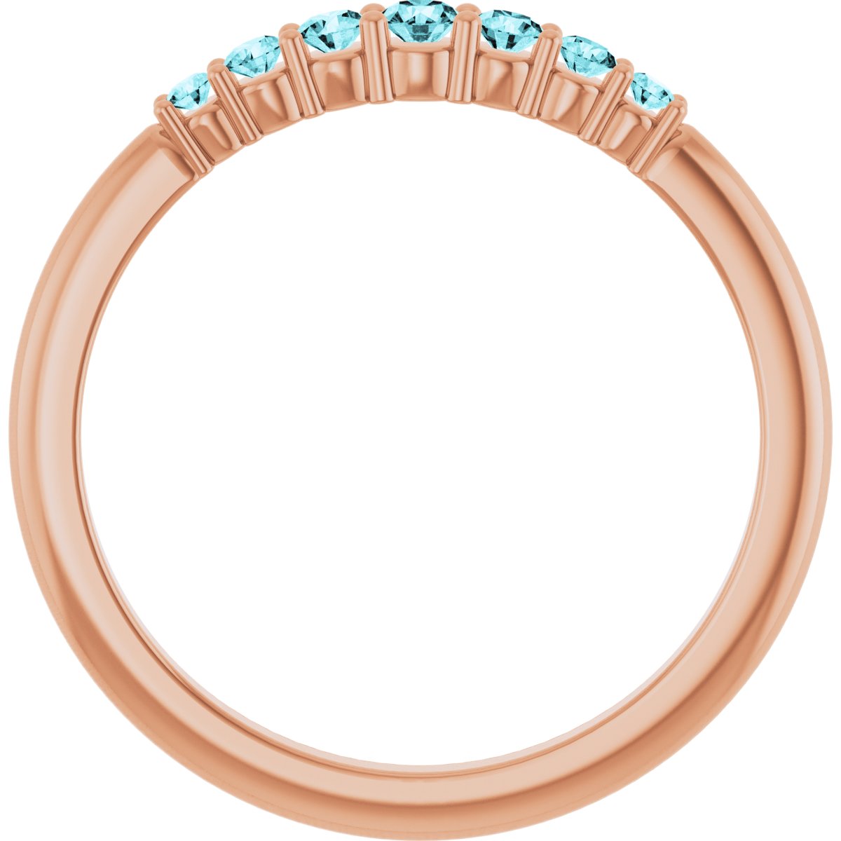 14K Rose Natural Blue Zircon Stackable Ring 72022:627:P