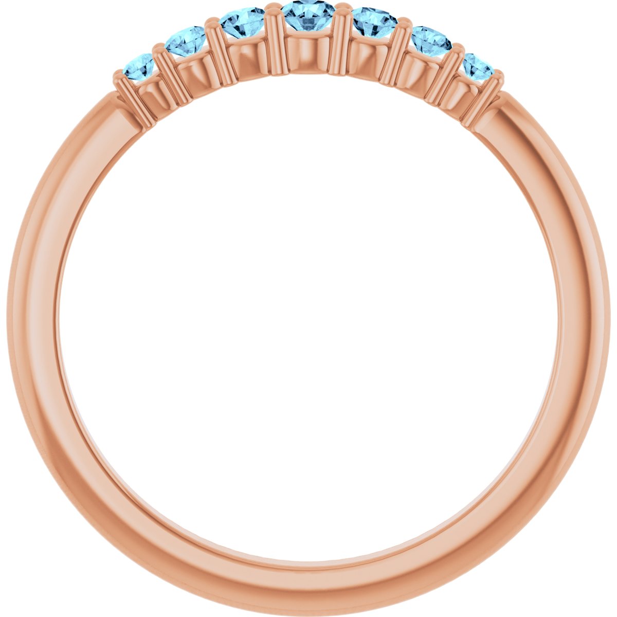 14K Rose Natural Aquamarine Stackable Ring 72022:625:P
