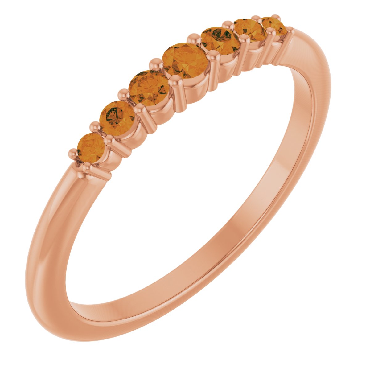 14K Rose Natural Citrine Stackable Ring 72022:628:P