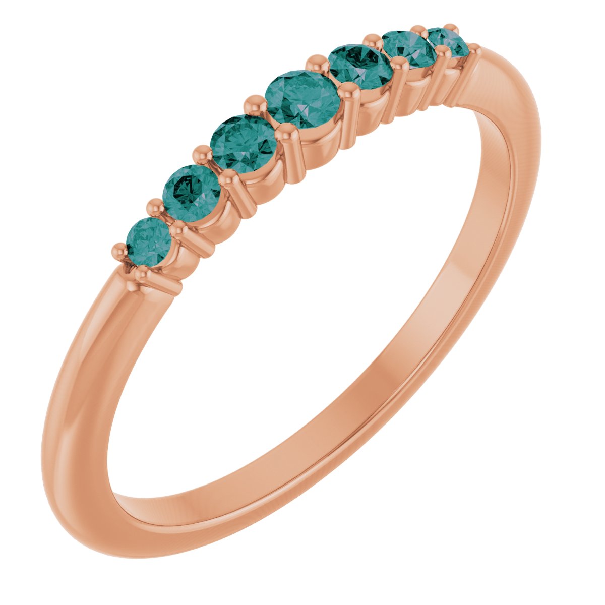 14K Rose Natural Alexandrite Stackable Ring 72022:623:P