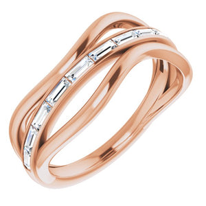 Freeform Diamond Rings | 14K Rose Freeform Ring | Yumna Jewelers