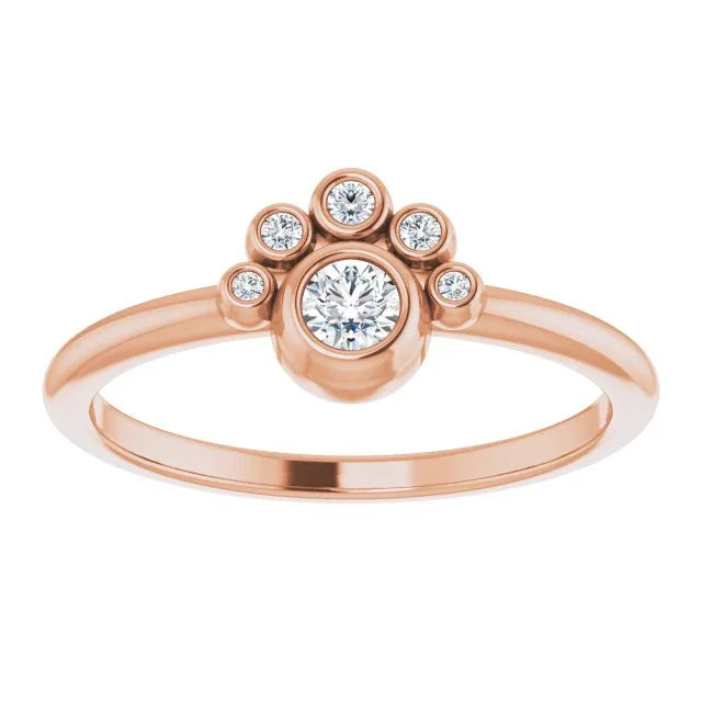 14K Rose 1/6 CTW Natural Diamond Ring   72035:655:P