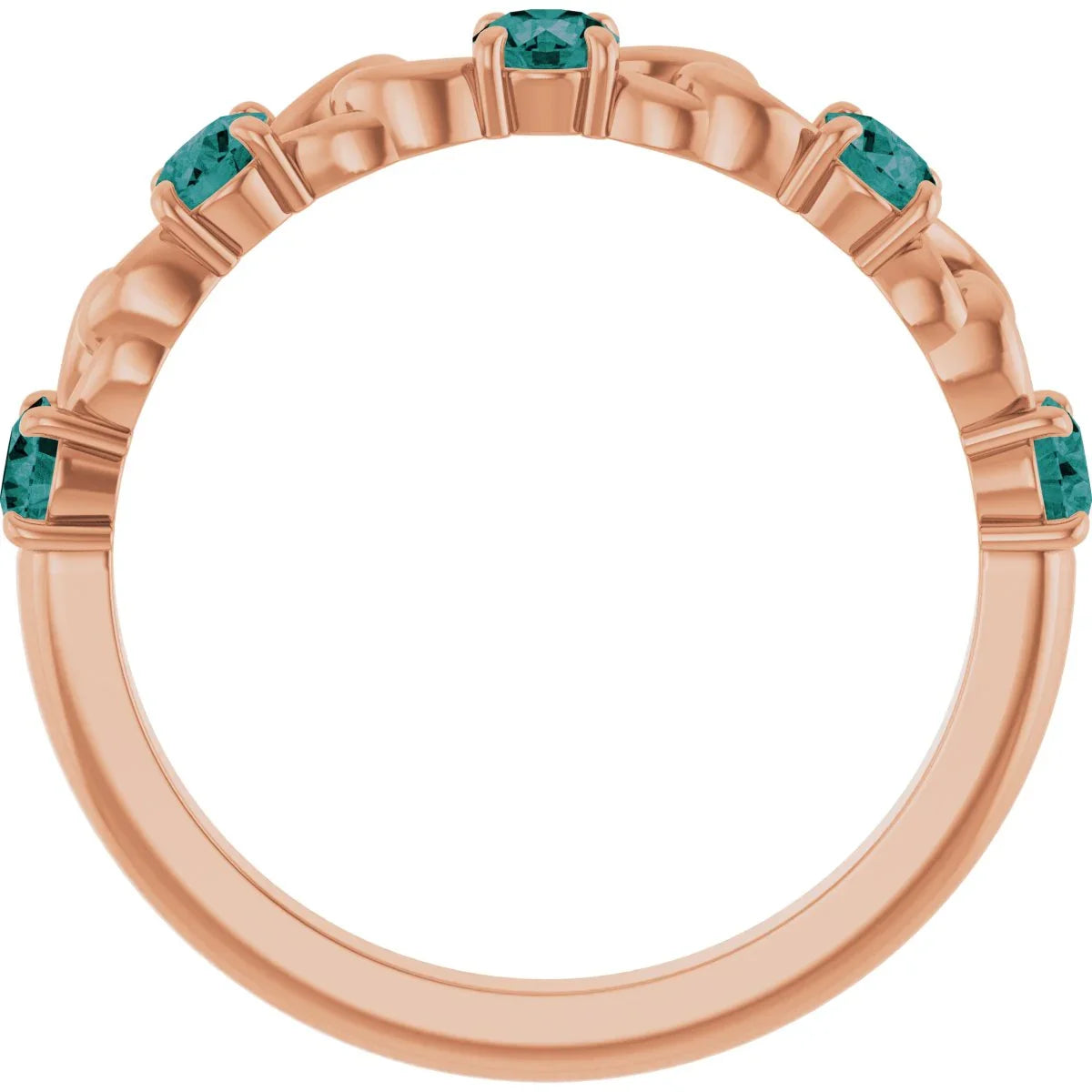14K Rose Lab-Grown Alexandrite Stackable Ring 72047:636:P