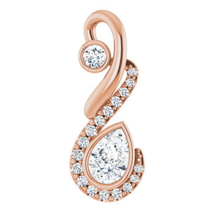 Two Stone Diamond Pendant | 14K Rose Pendant | Yumna Jewelers