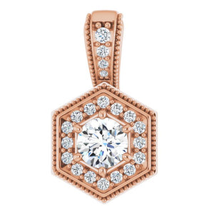 Hexagonal Diamond Pendants | Yumna Jewelers