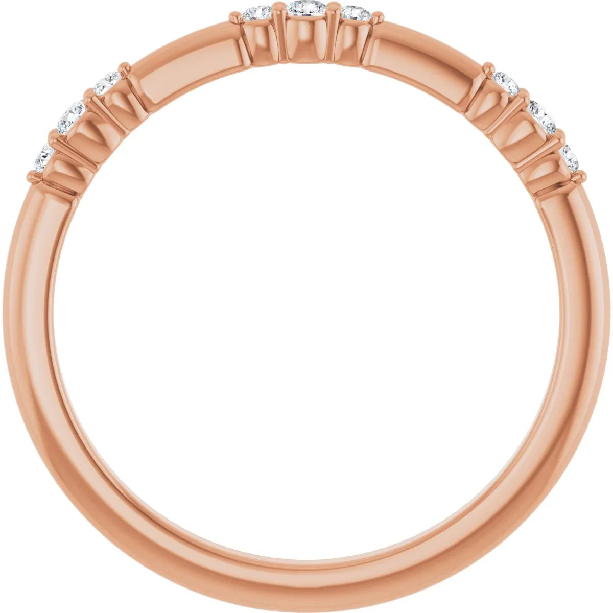 14K Rose 1/8 CTW  Natural Diamond Stackable Ring 124033:602:P