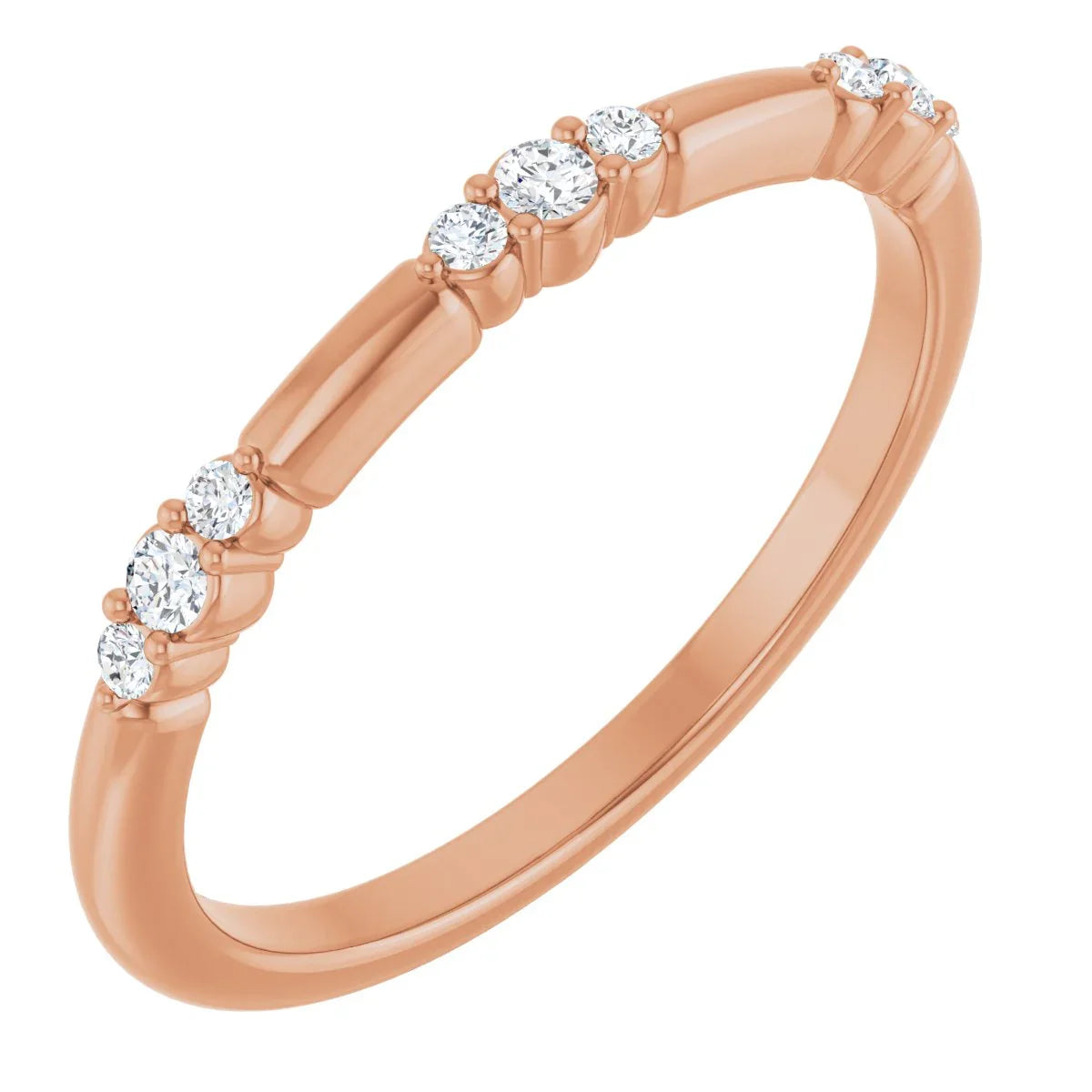 14K Rose 1/8 CTW  Natural Diamond Stackable Ring 124033:602:P