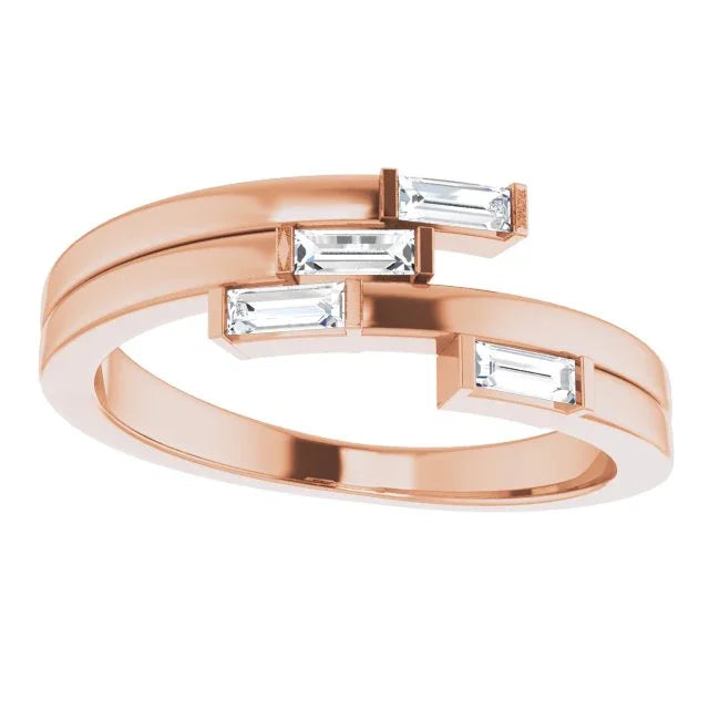 14K Rose Diamond Geometric Ring | Yumna Jewelers